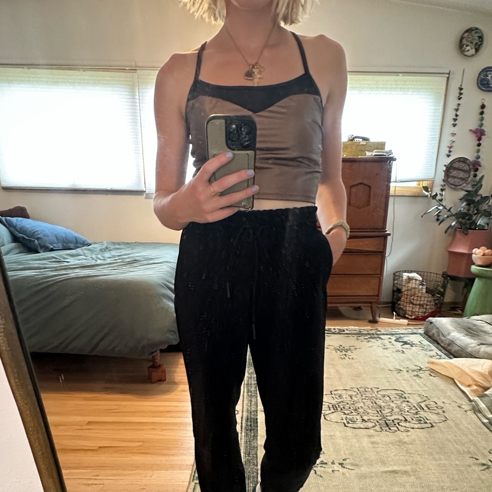 Fabletics Gold Crop Top Sports Bra
